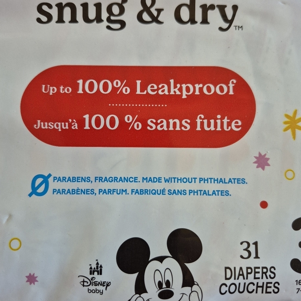 Huggies snug & dry 2 unopened packages of size 3, 31 count each NEW - Picture 3 of 3